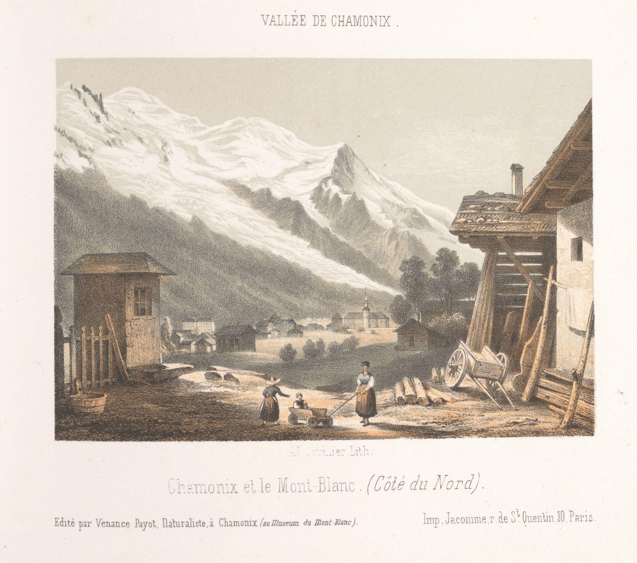 Vue de la vallée de Chamonix depuis le col Les Montées
Entrée de la Vallée de Chamonix aux Montées (titre sur l