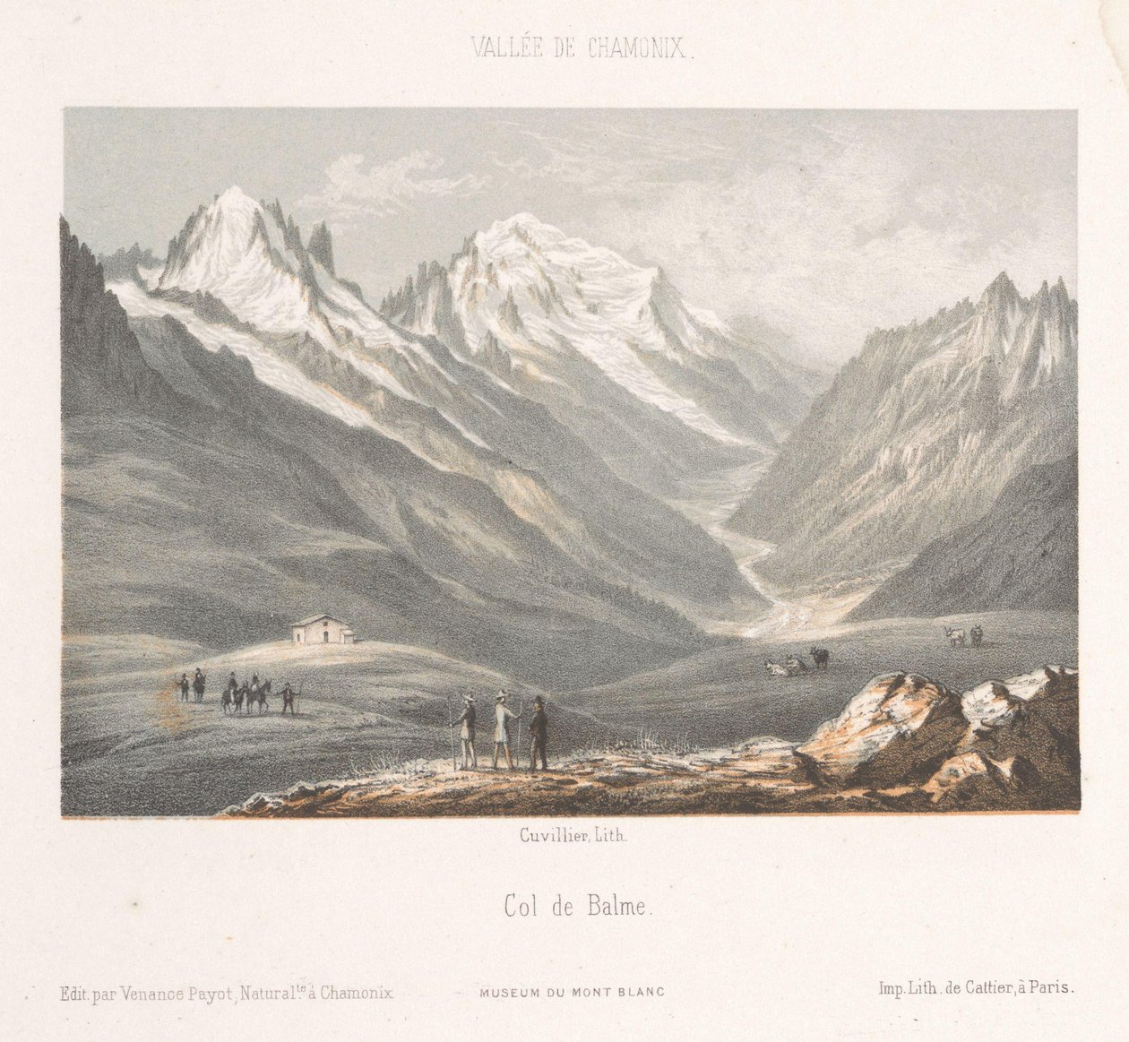 Vue du village Les Planards sur la route de Montenvers - Ad. Cuvillier