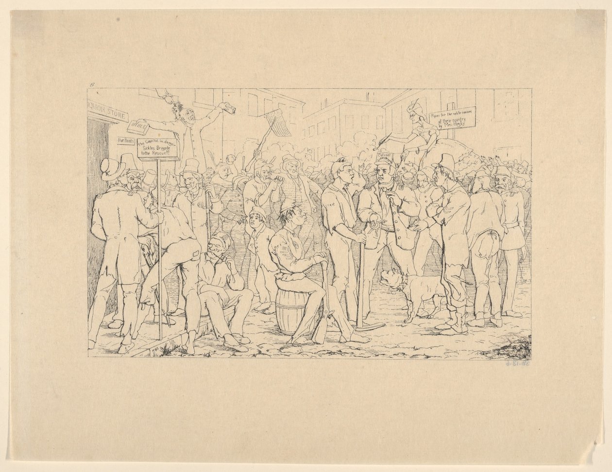 Enrôlement de la Brigade Sickles, New York de Confederate War Etchings - Adalbert John Volck