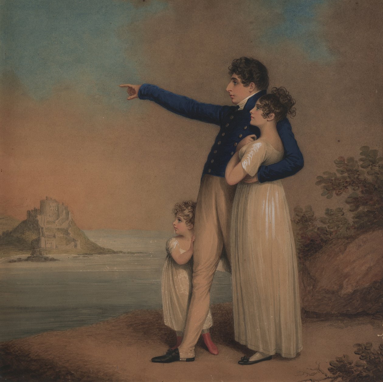 Robert Southey et ses filles, 1824 - Adam Buck