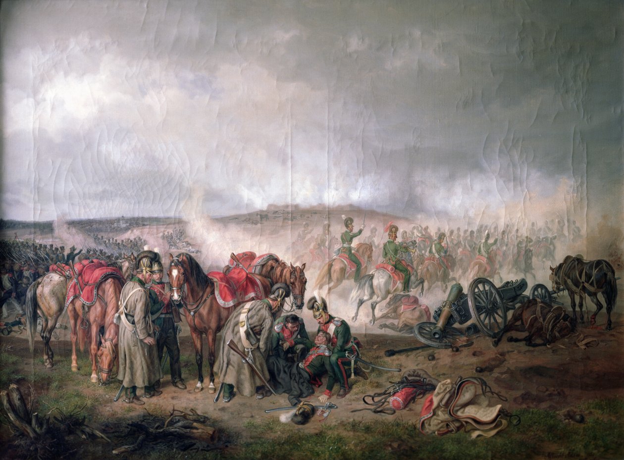 La mort du comte Seinsheim à la bataille de Borodino en 1812, 1862 - Adam Albrecht