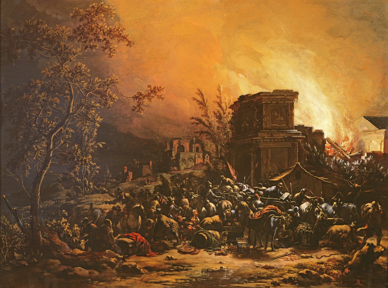 Scène de pillage nocturne - Adam Colonia