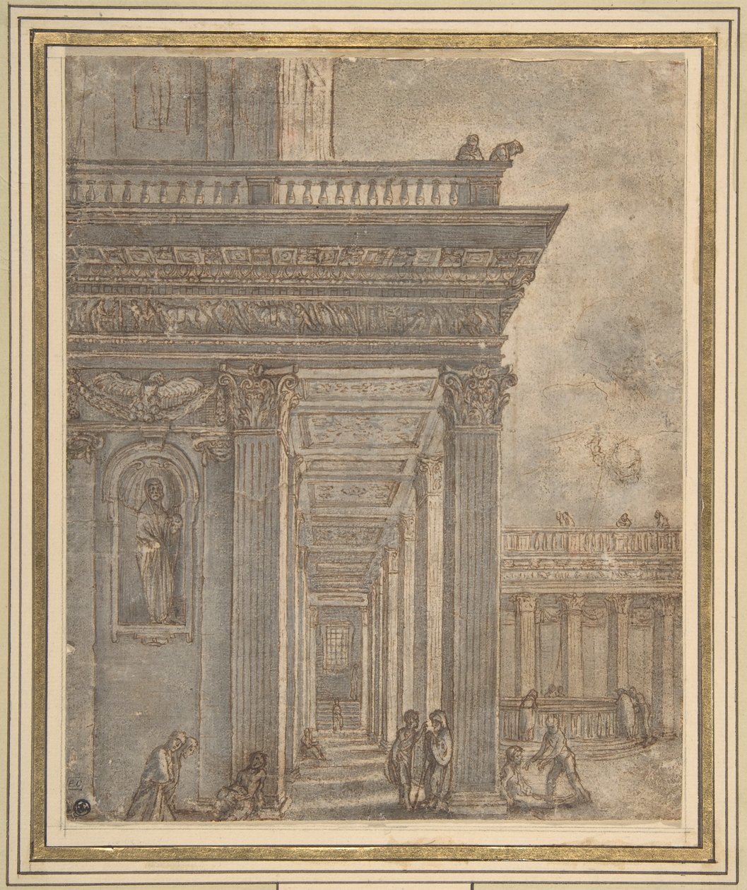 Un temple dans une cour (piscine de Bethesda) - Adam Elsheimer