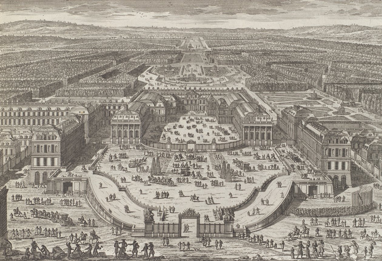 Vue générale du château de Versailles, 1680s - Adam Perelle