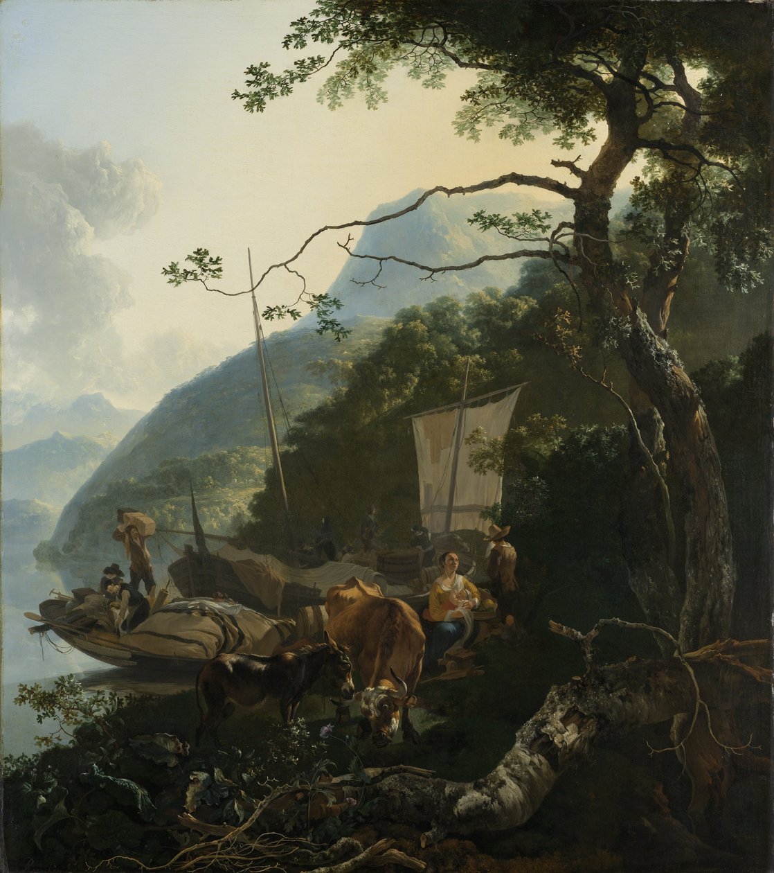 Mariniers amarrés sur le rivage d
