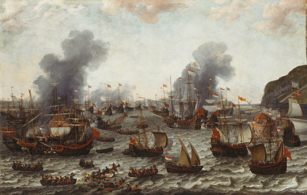 La Bataille de Gibraltar, entre les flottes néerlandaise et espagnole, 25 avril 1607, 1639 - Adam Willaerts