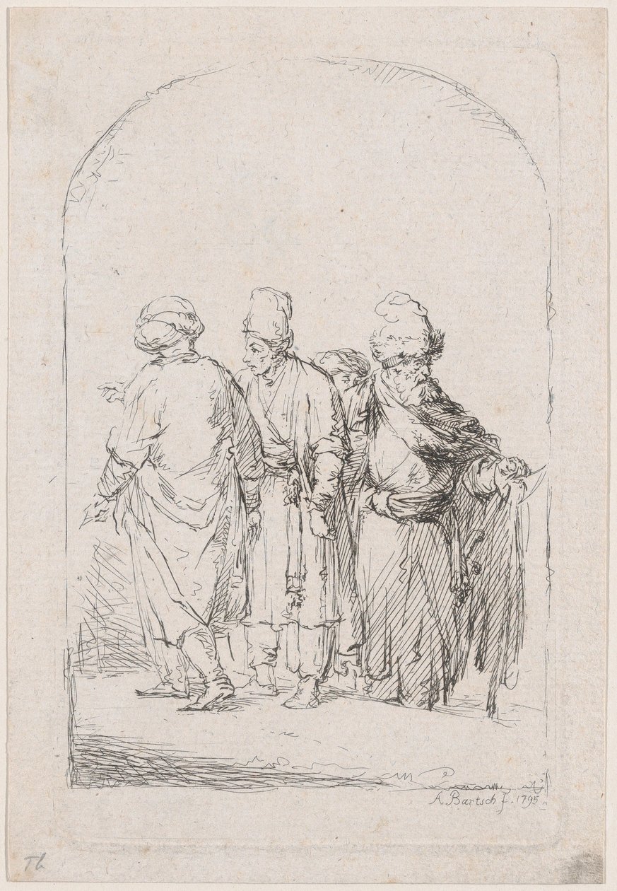 Groupe de quatre hommes debout en costume oriental, 1795 - Adam von Bartsch