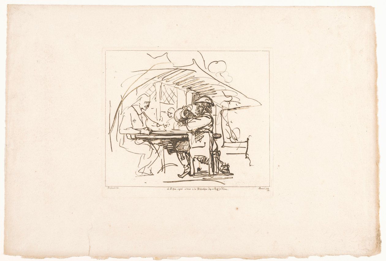 Deux hommes à une table, l