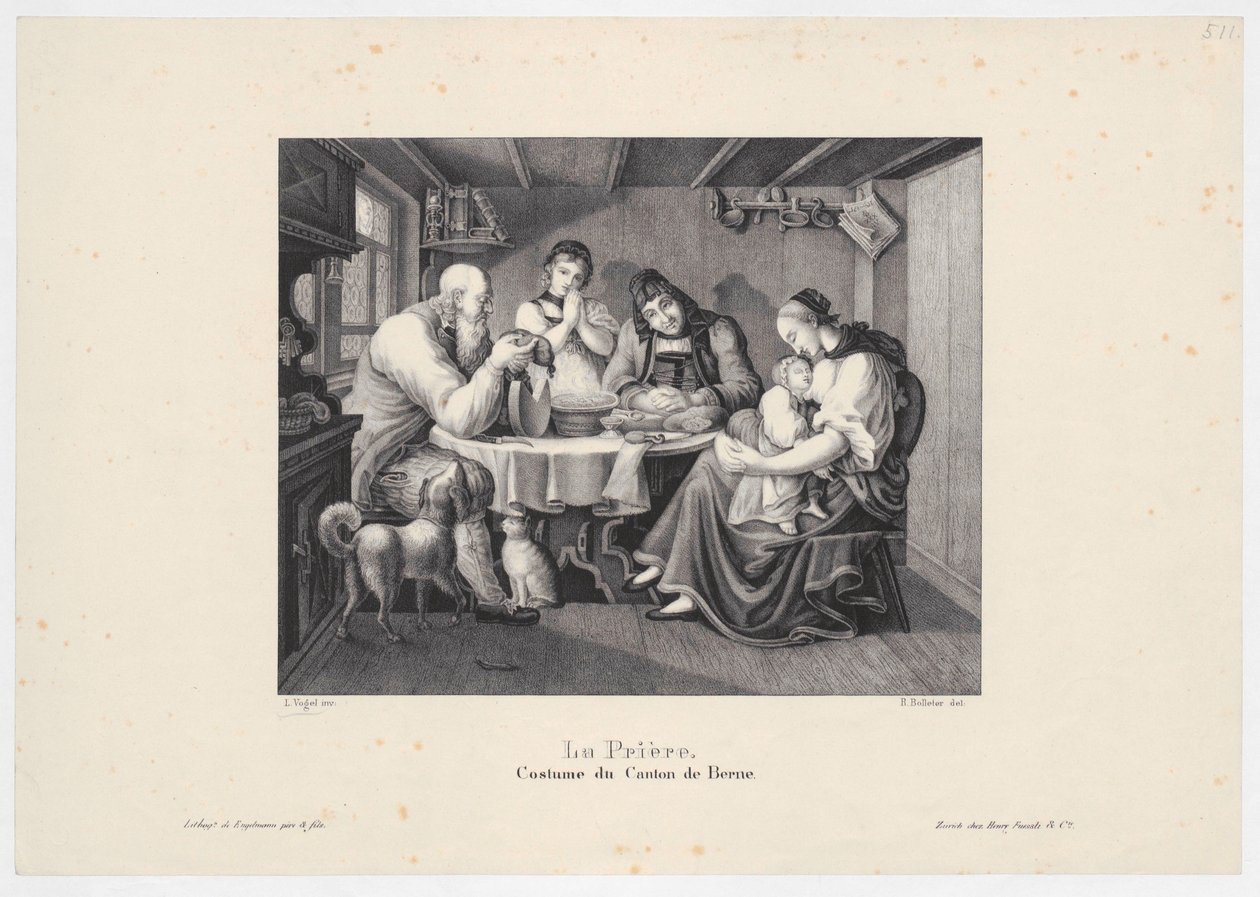 Homme assis avec un bâton et un enfant, planche 65 de la série de figures d