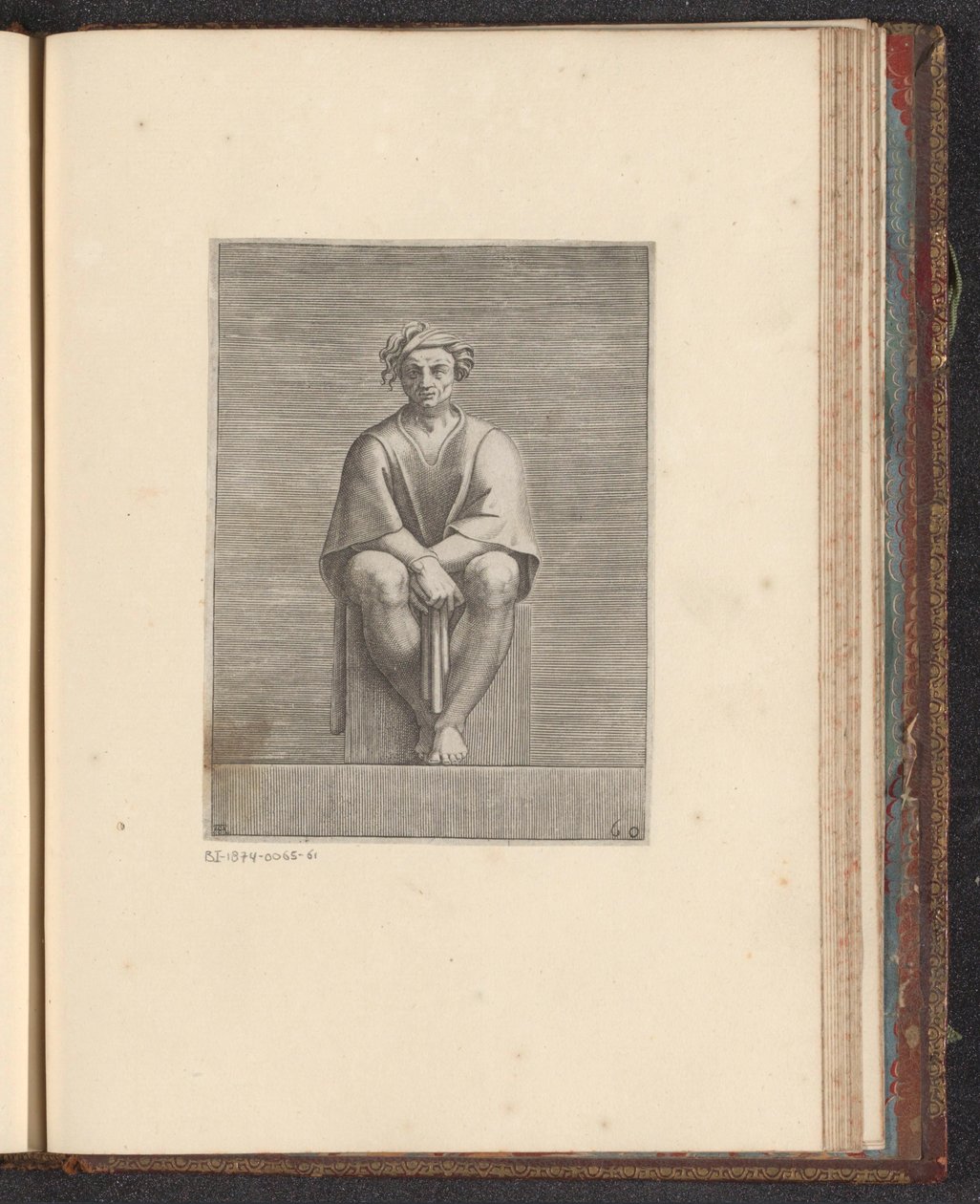 Homme assis (Schilderingen in de Sixtijnse kapel) - Adamo Scultori