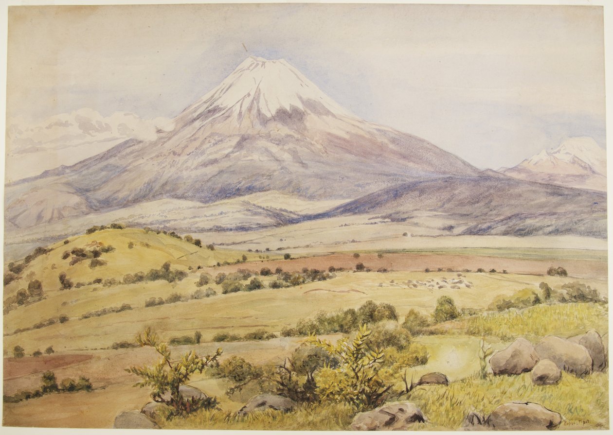 Nuage montant à 10h30 Popocatépetl depuis Atlixco, Puebla, Mexique - Adela Breton