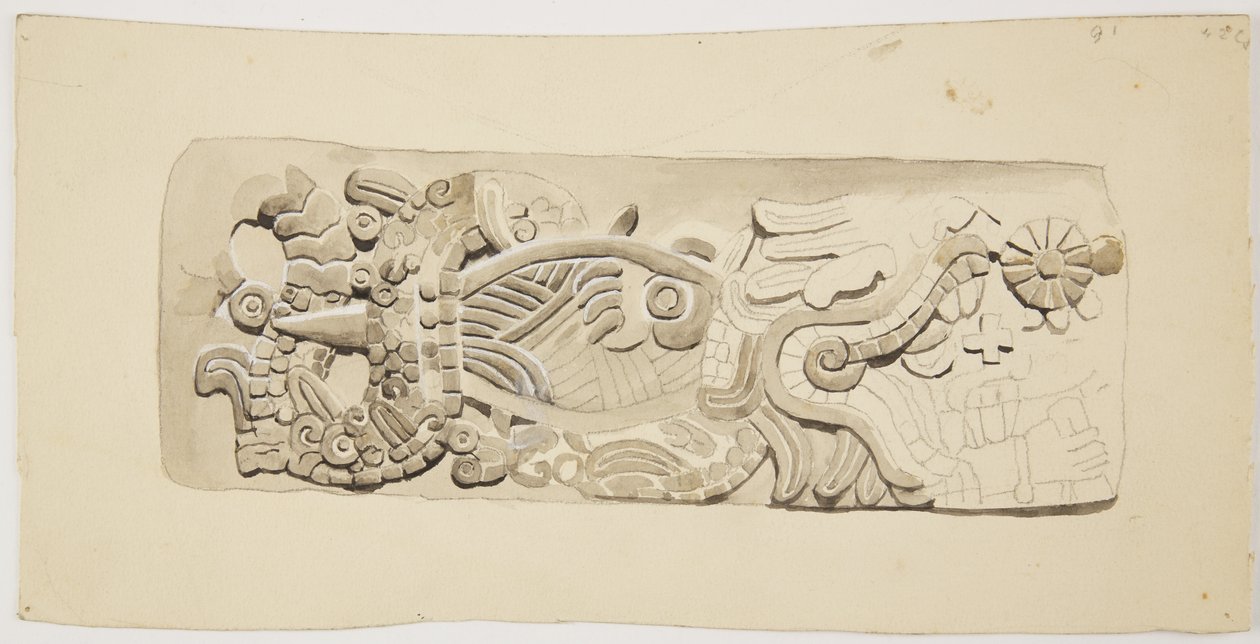 Relief en pierre de Mexico, Mexique - Adela Breton