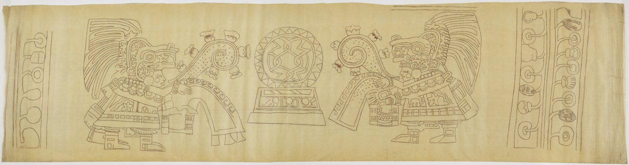 Peinture murale de Teotihuacan, État de Mexico, Casa de Barrios - "Maison des Prêtres" - Adela Breton