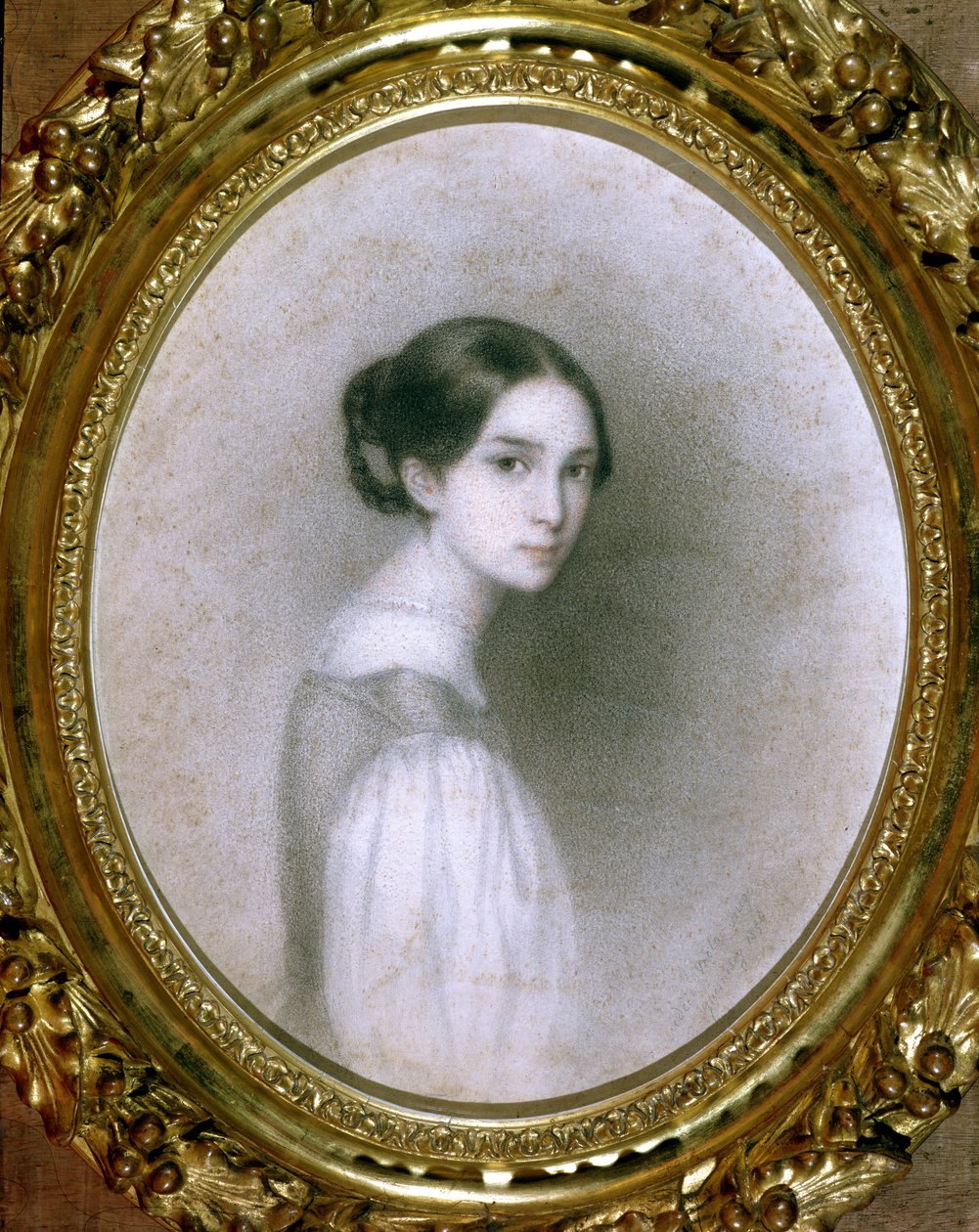 Portrait de Léopoldine Hugo (1824-43) (dessin) - Adele Julie Hugo