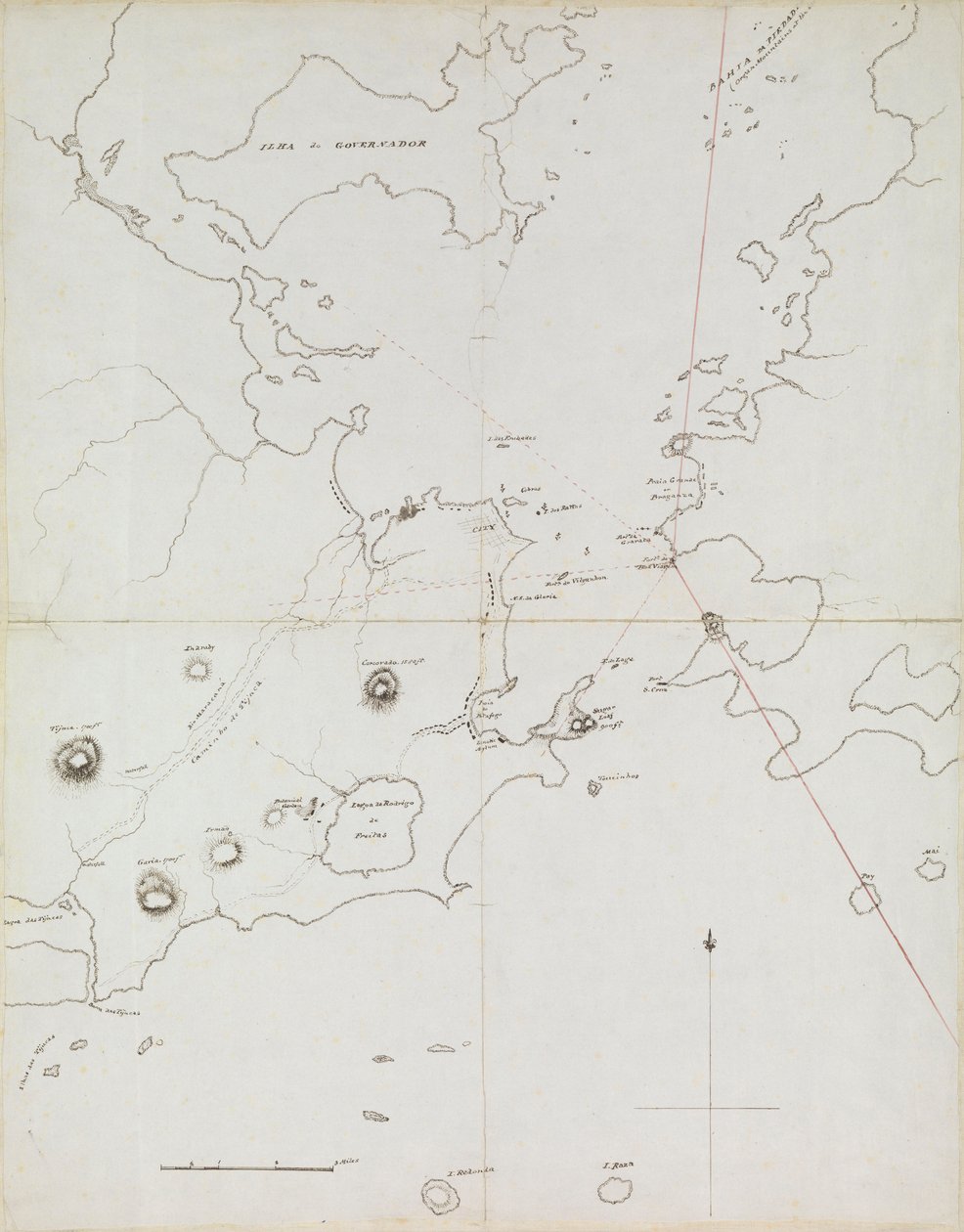 Carte du port de Rio de Janeiro, Brésil, c.1849 - Admiral Sir Edward Gennys Fanshawe