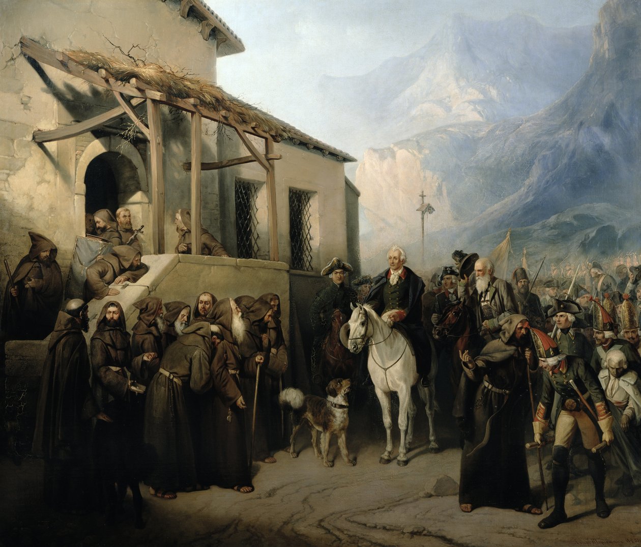 Le maréchal Alexandre Souvorov au sommet du Saint-Gothard, 13 septembre 1799, 1855 - Adolf Jossifowitsch Charlemagne