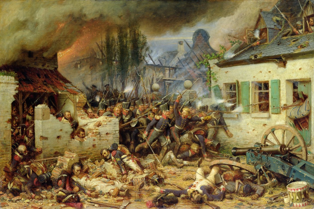 Attaque des Prussiens à Plancenoit lors de la bataille de Waterloo, 1863 - Adolf Northern