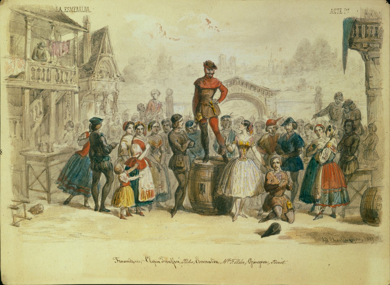 Décor de scène pour le ballet La Esmeralda de C. Pugni, 1849 - Adolf Charlemagne