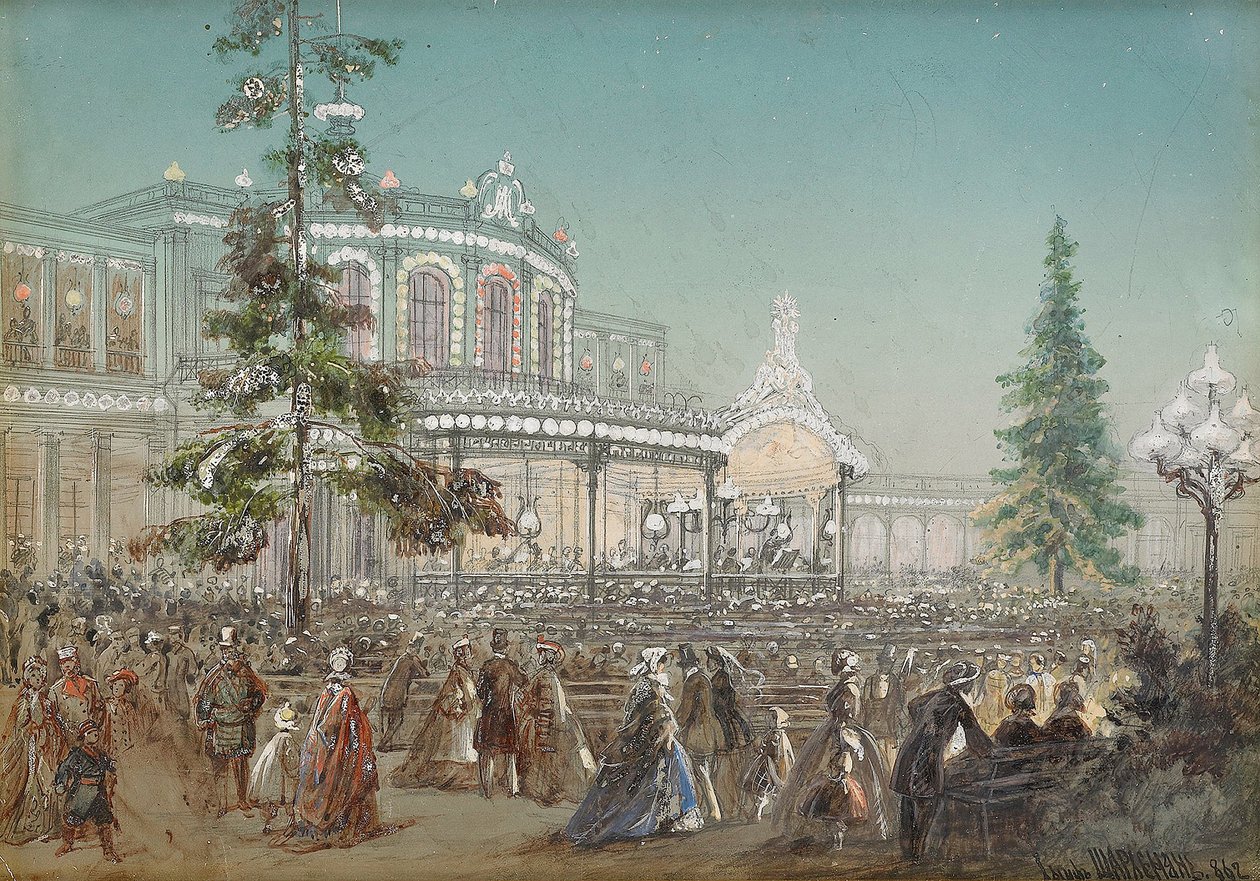 Célébration du 25e anniversaire du chemin de fer de Tsarskoe Selo à la salle de concert de la gare de Pavlovsk - Adolf Jossifowitsch Charlemagne