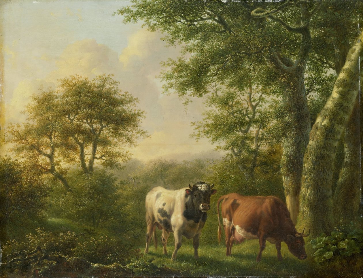 Paysage avec du bétail - Adolf Karel Maximiliaan Engel