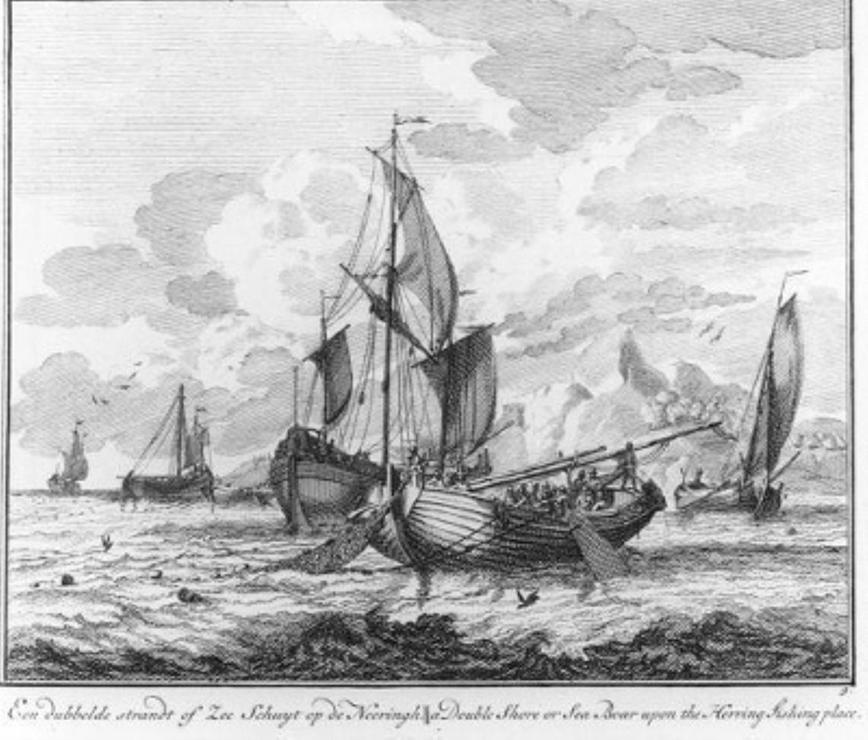 « Un double navire de plage ou de mer dans le commerce » (n° 9 de la série sur la pêche au hareng) - Adolf van der Laan