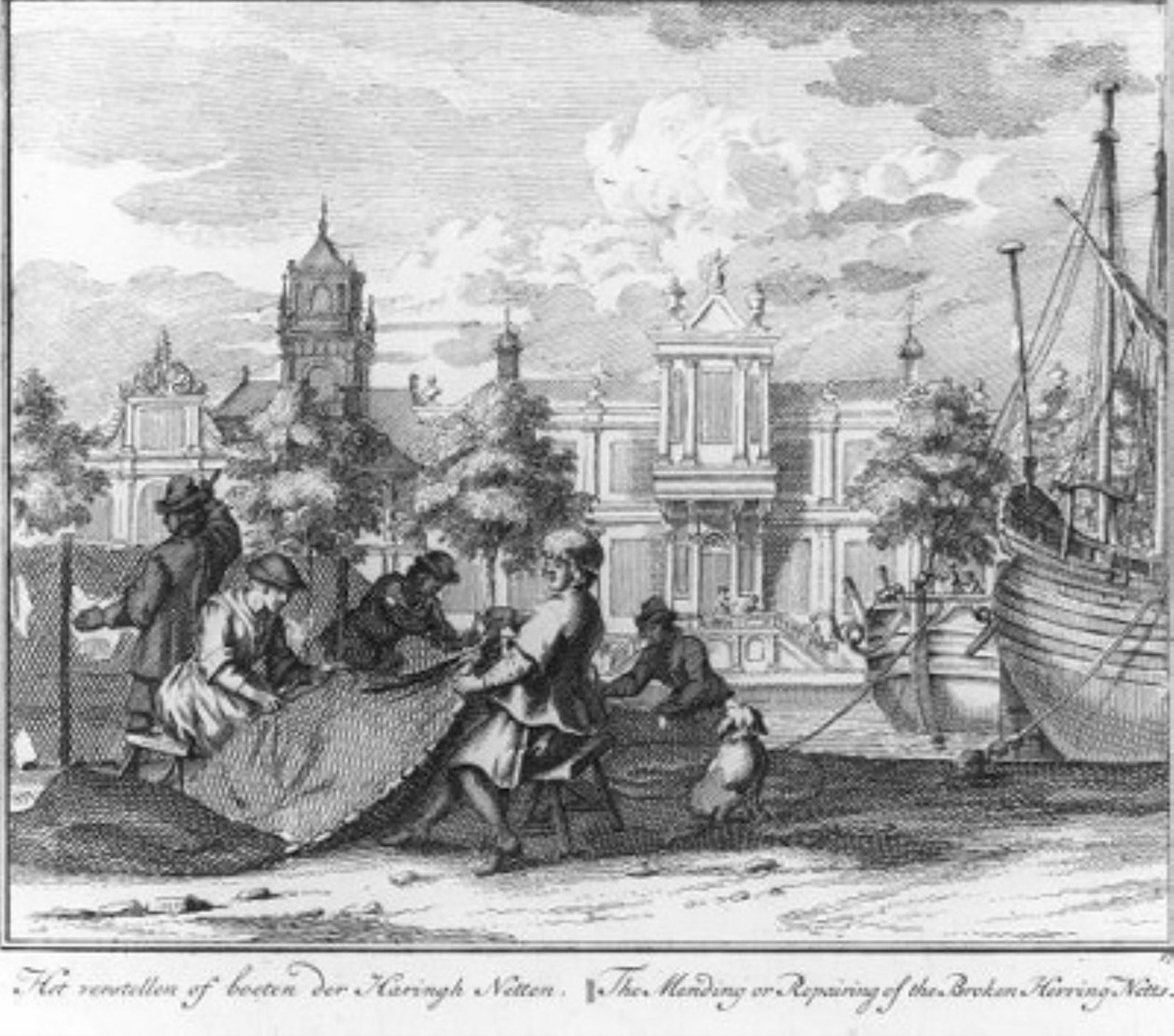 « La réparation ou le raccommodage des filets à harengs » (no 17 de la série sur la pêche au hareng) - Adolf van der Laan