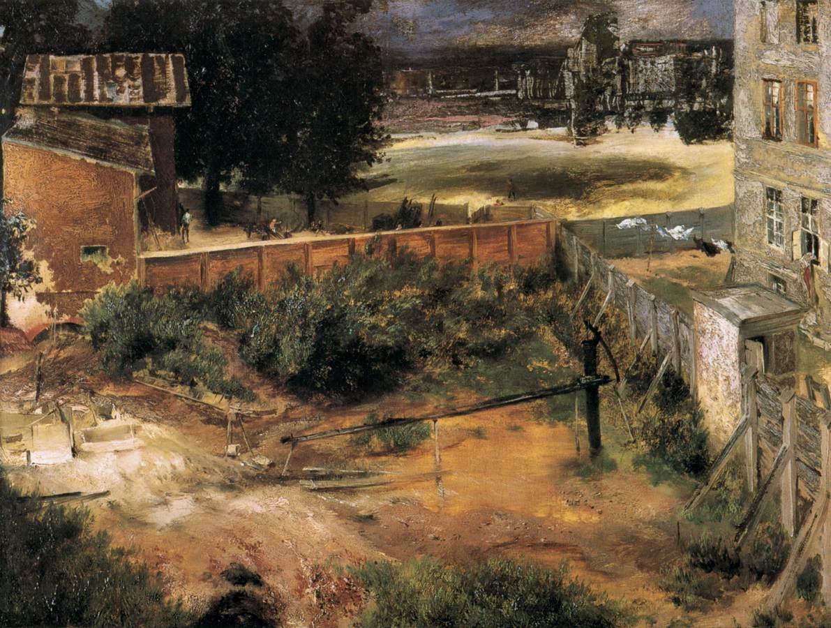 Arrière de la maison et cour - Adolph Menzel