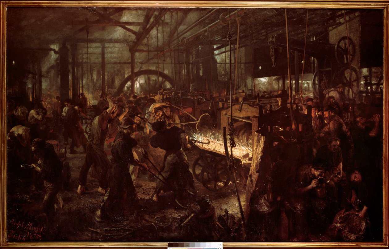 Métallurgie : le laminoir, travail à la forge - Adolph Menzel