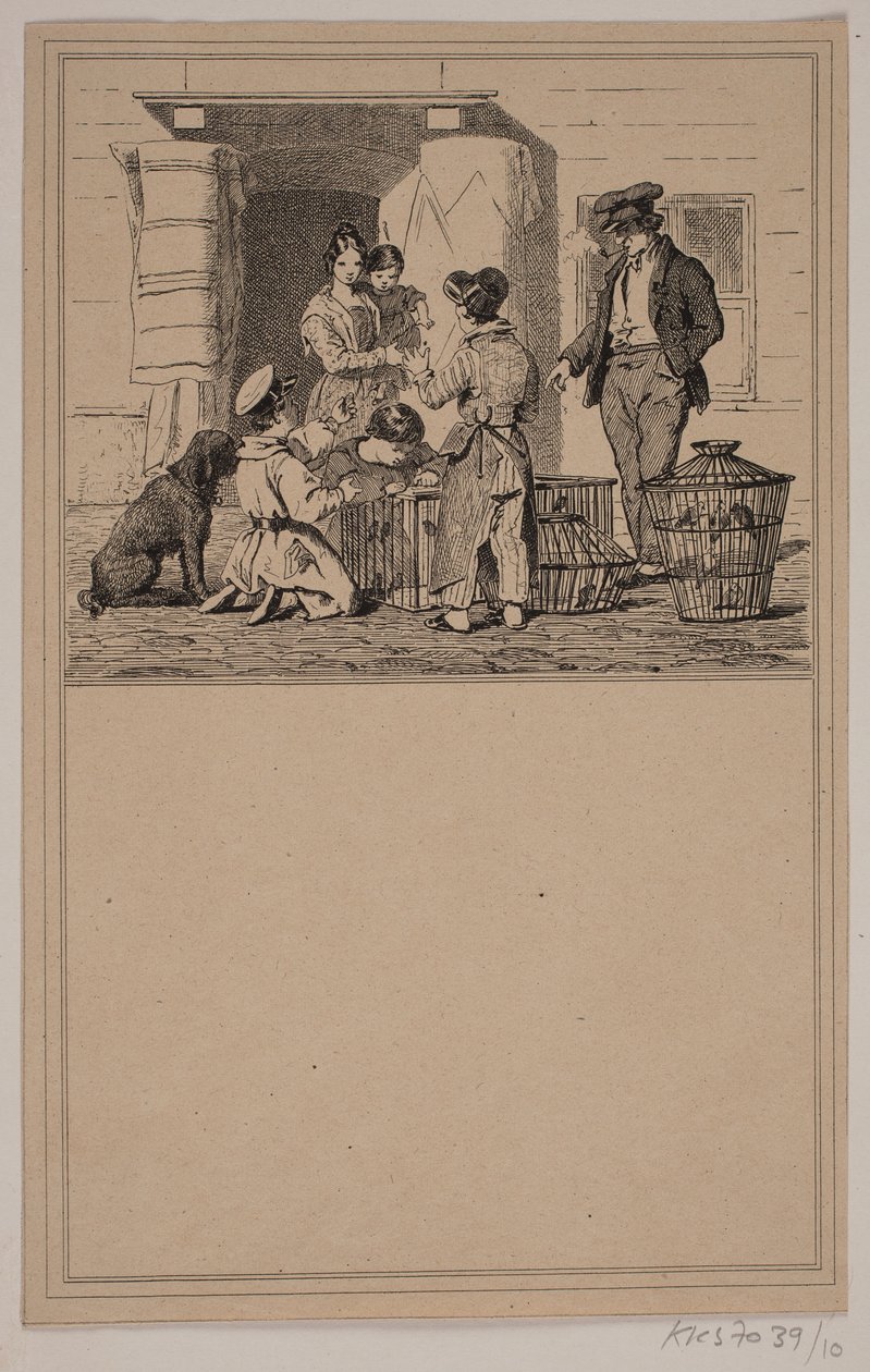 Oiseaux en captivité. N° 9 dans Chr. Winther et M. Rørbye, "25 Images pour petits enfants" - Johan Adolph Kittendorff