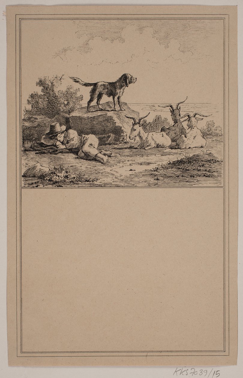 Le garçon berger. N° 14 dans Chr. Winther et M. Rørbye, "25 Images pour petits enfants" - Johan Adolph Kittendorff