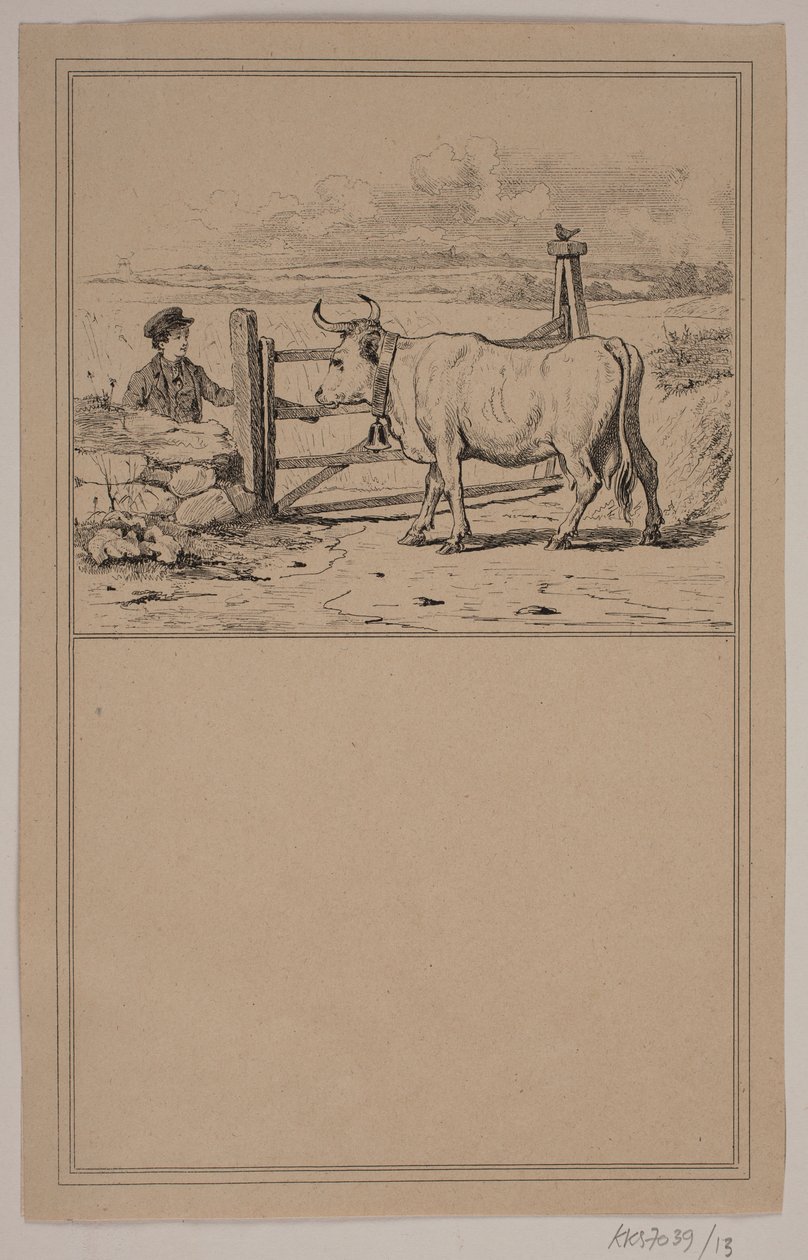 La fille et le garçon. N° 12 dans Chr. Winther et M. Rørbye, "25 images pour petits enfants" - Johan Adolph Kittendorff