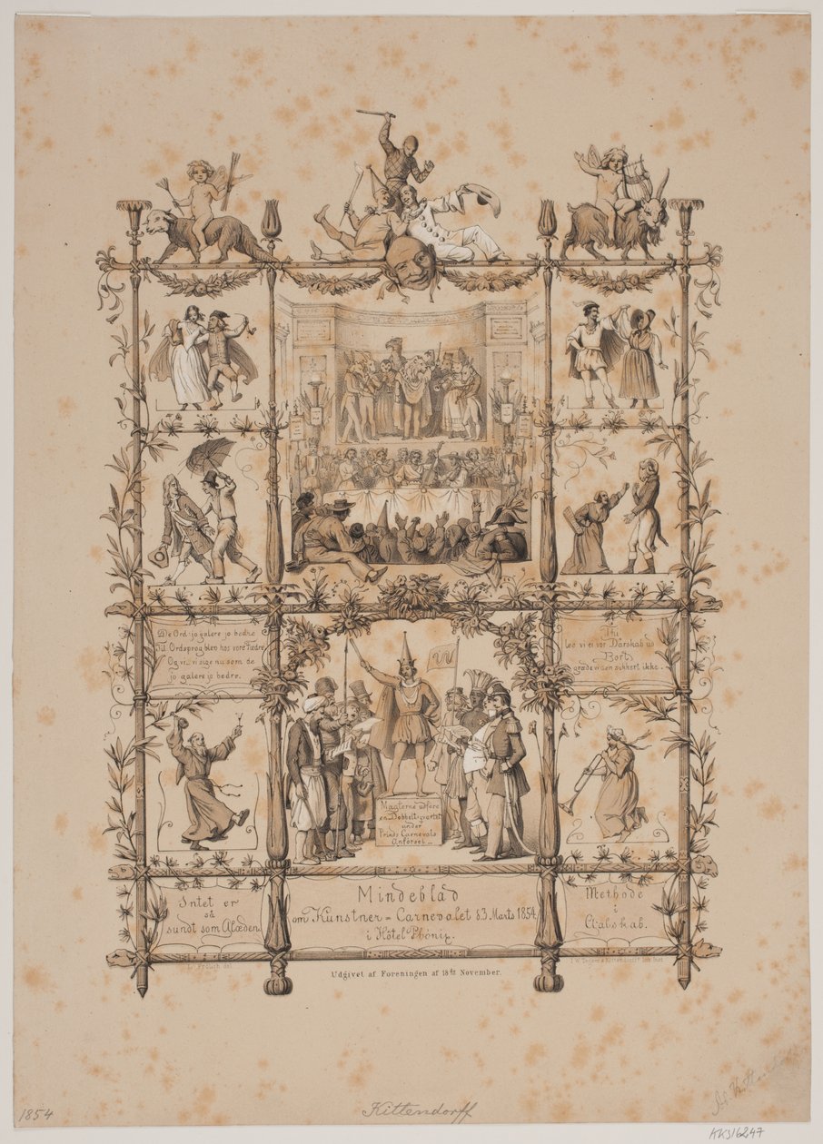 Souvenir du carnaval des artistes du 3 mars 1854 - Johan Adolph Kittendorff