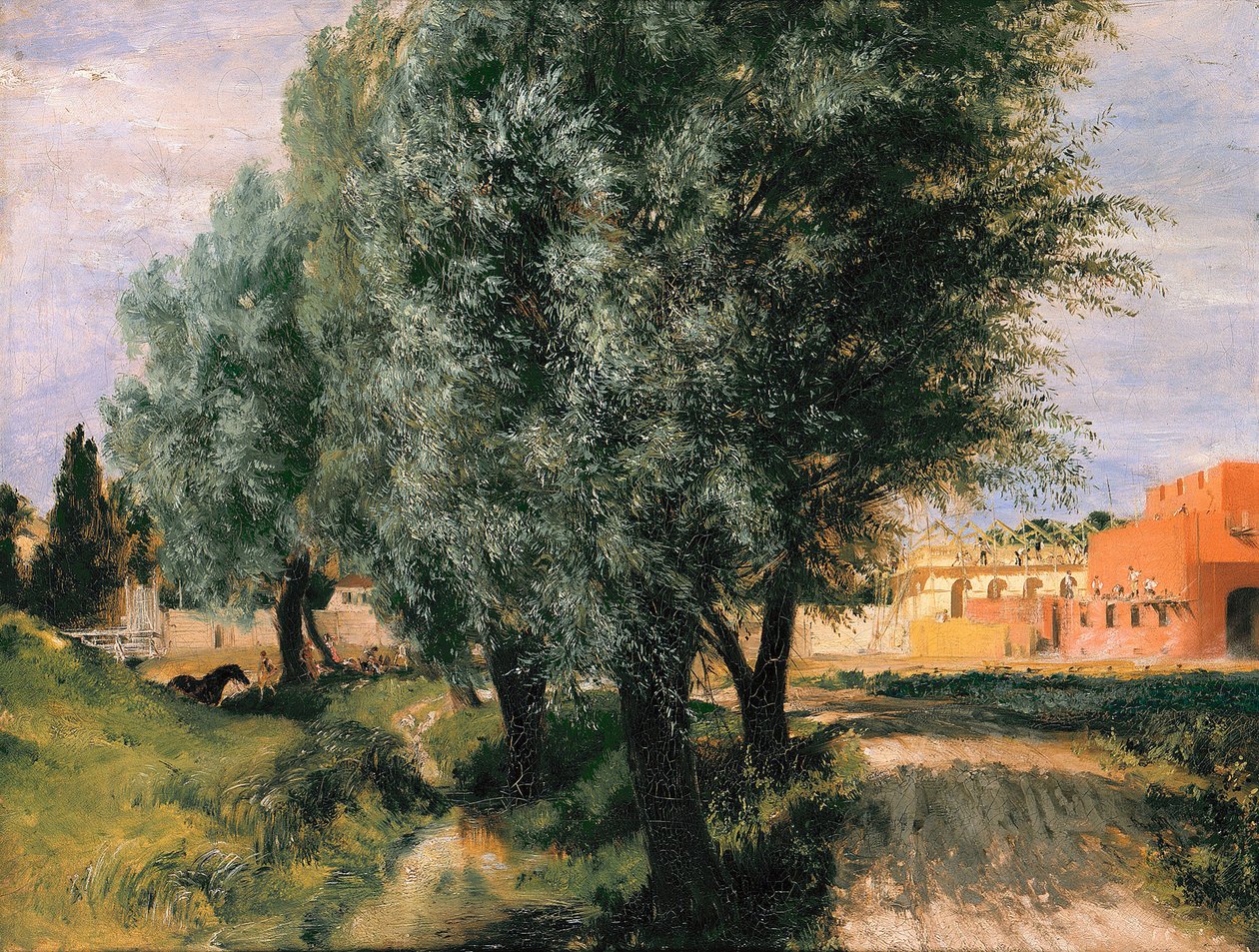 Chantier avec saules - Adolph Menzel