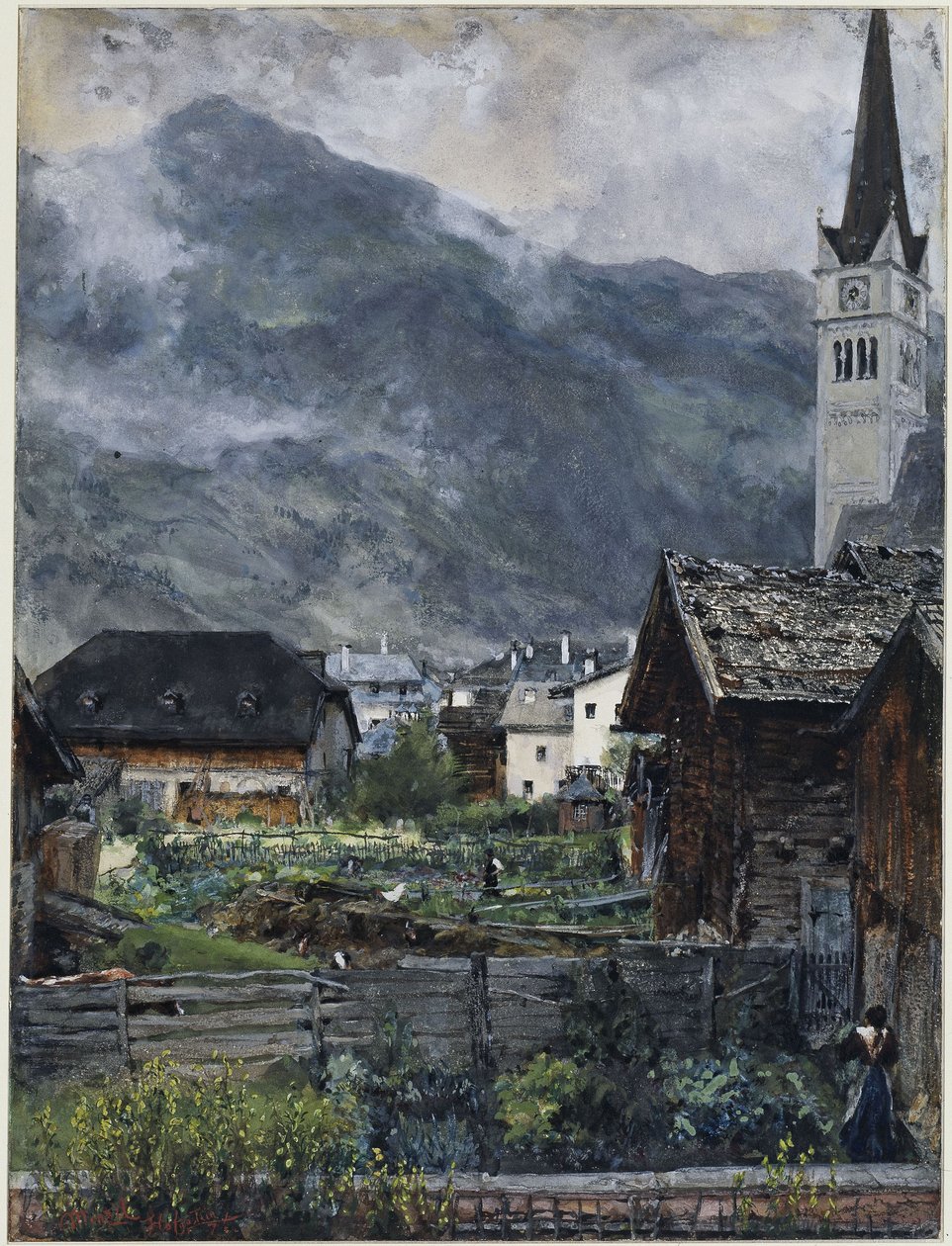 Vue depuis la Villa Herrmann sur la vallée de Hofgastein - Adolph Menzel