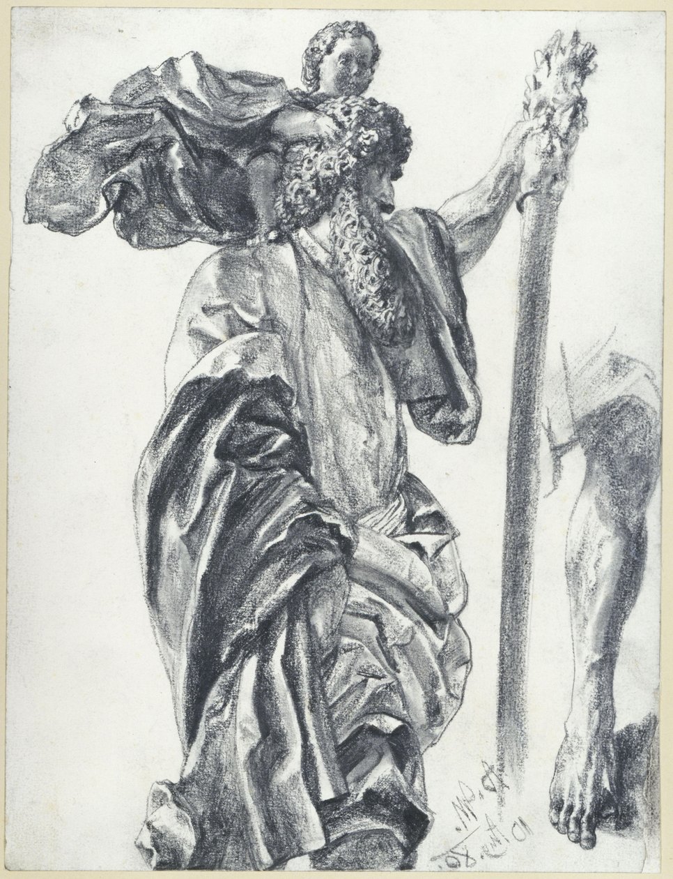 Saint Christophe, maître des apôtres de Freiberg, à Dresde - Adolph Menzel