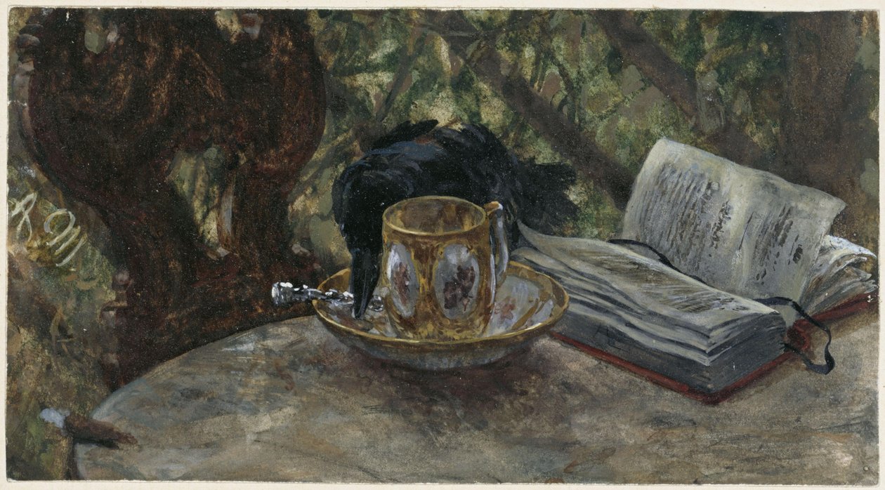 Le corbeau volant une cuillère en argent. Extrait de l