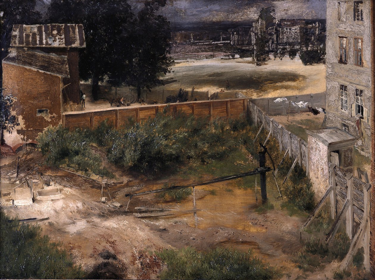 Bâtiment arrière et cour - Adolph Menzel