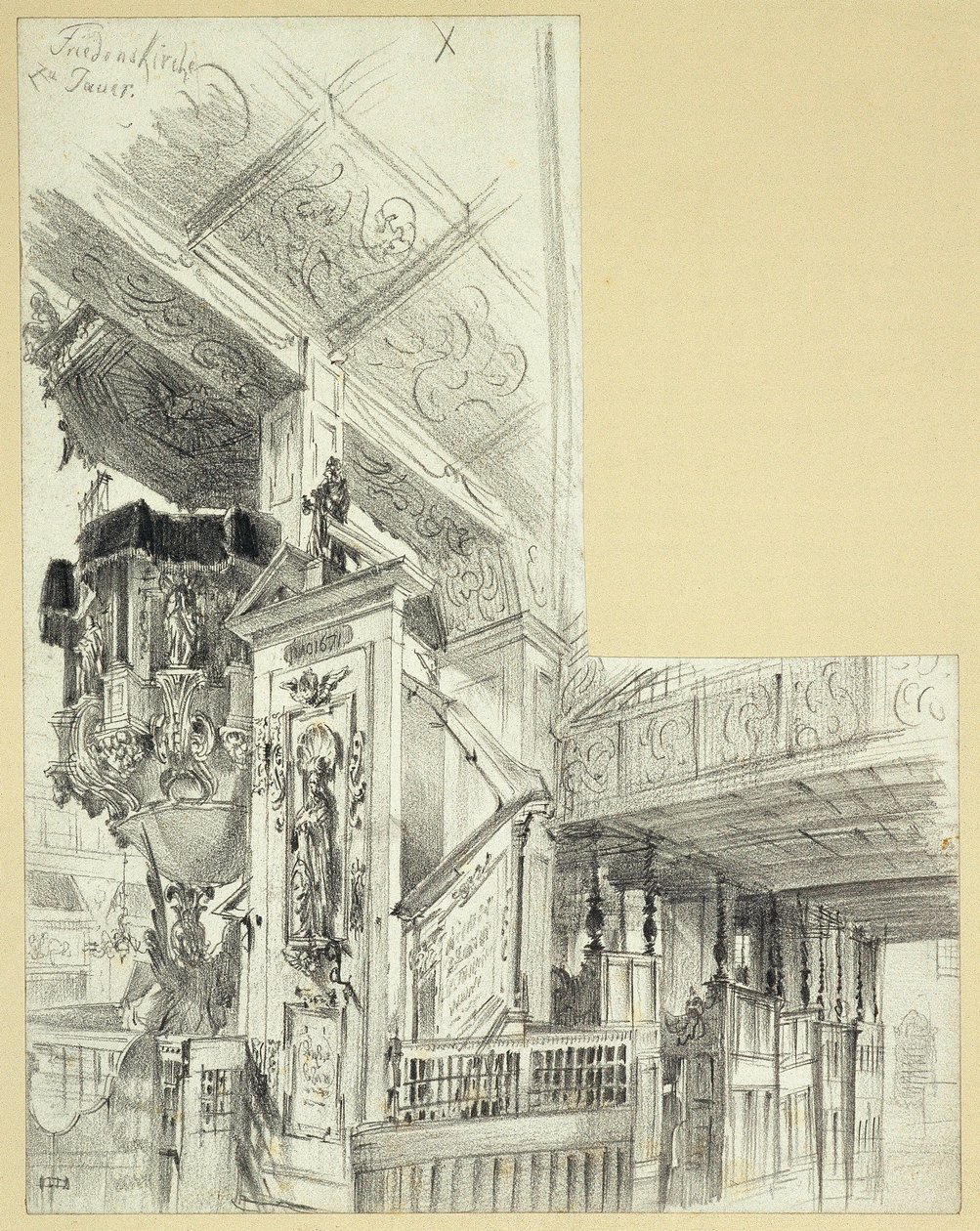 Intérieur avec chaire de l