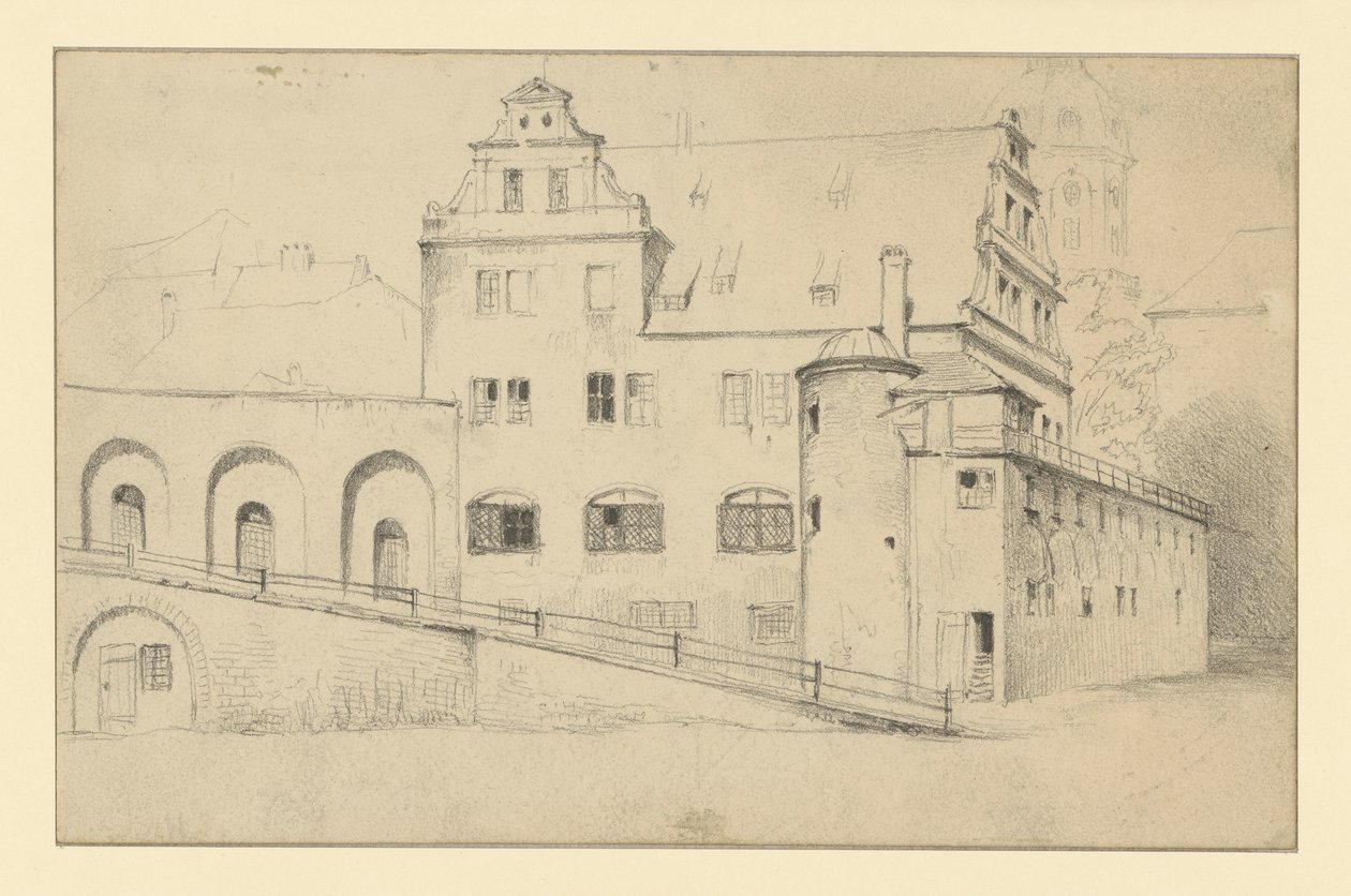 Bâtiment de la chancellerie à Dresde, vu depuis le Stallhof - Adolph Menzel
