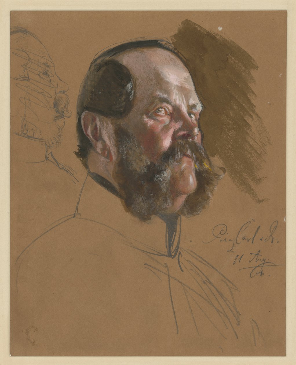 Charles, prince de Prusse, buste, profil aux trois quarts vers la droite vu d