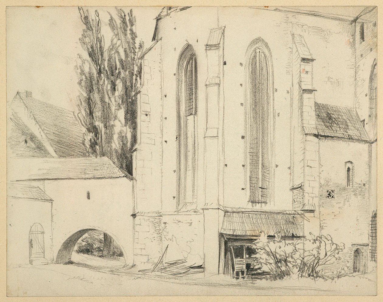 Église paroissiale catholique Saint-Martin à Jauer, vue du nord-est - Adolph Menzel