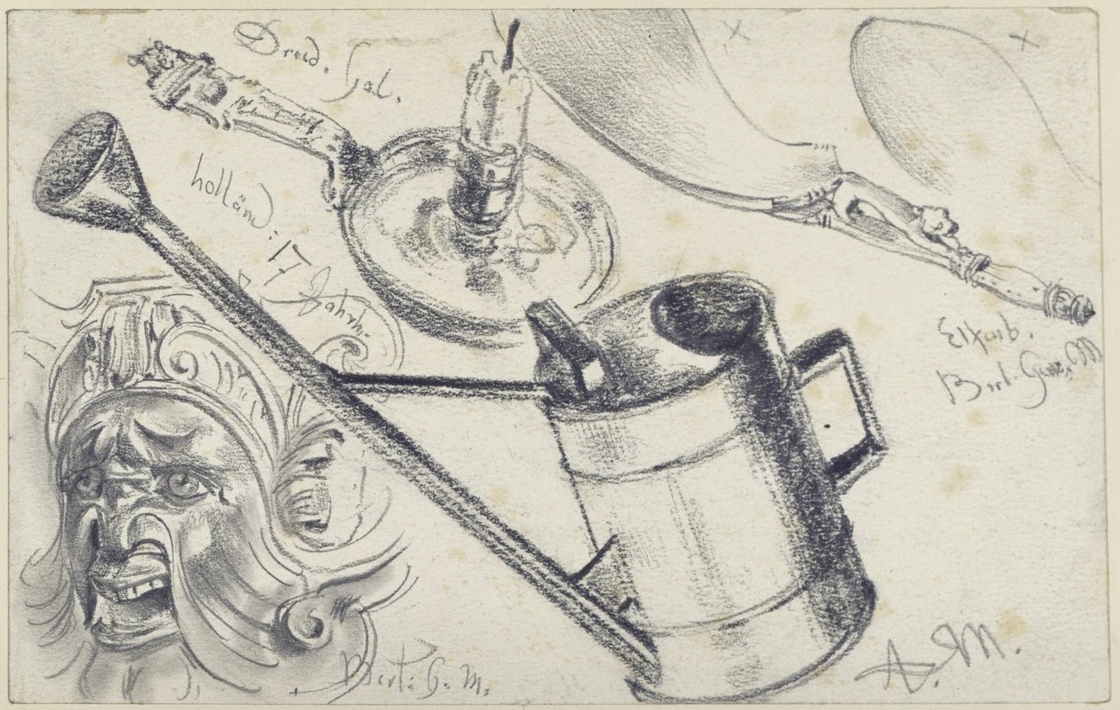 Un chandelier provenant de la Galerie de Dresde, un objet en ivoire (chausse-pied) et un masque provenant du Musée des arts décoratifs de Berlin, ainsi qu