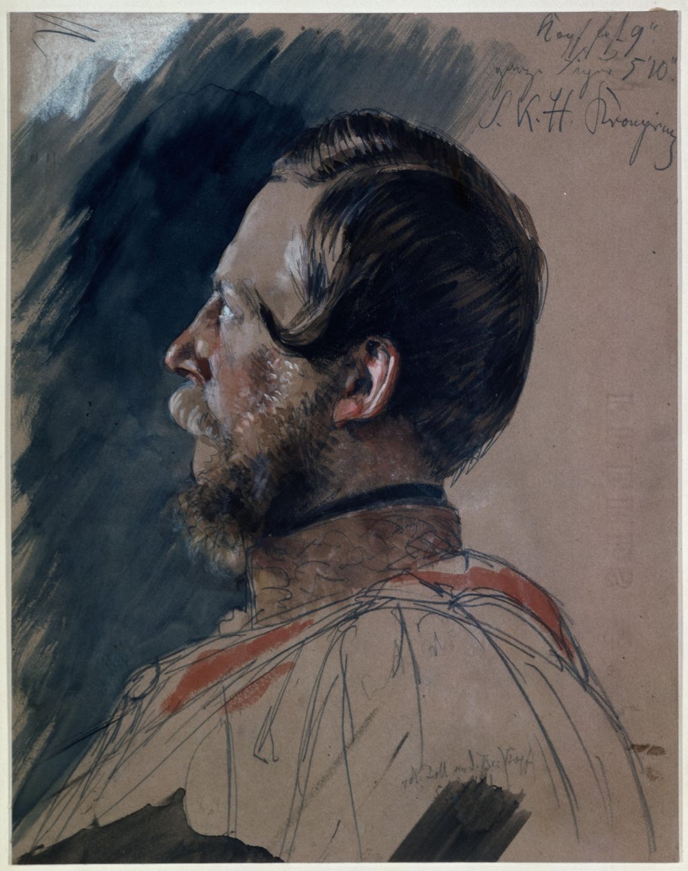 Le prince héritier Frédéric-Guillaume. Étude pour le tableau « Le couronnement de Guillaume Ier à Königsberg » - Adolph Menzel