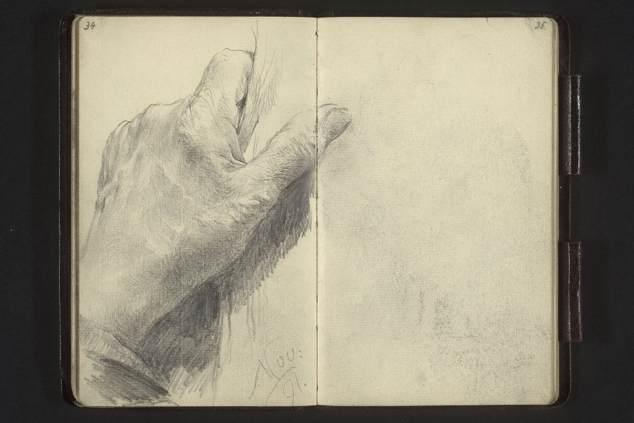 La main gauche tenant un objet - Adolph Menzel
