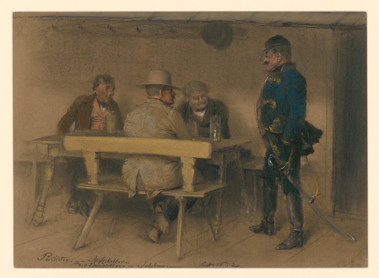 Philiste et officier à la cave de l