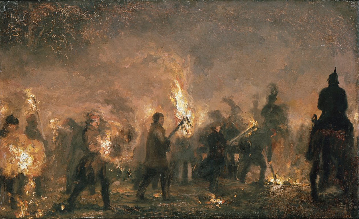 Défilé aux flambeaux des étudiants - Adolph Menzel