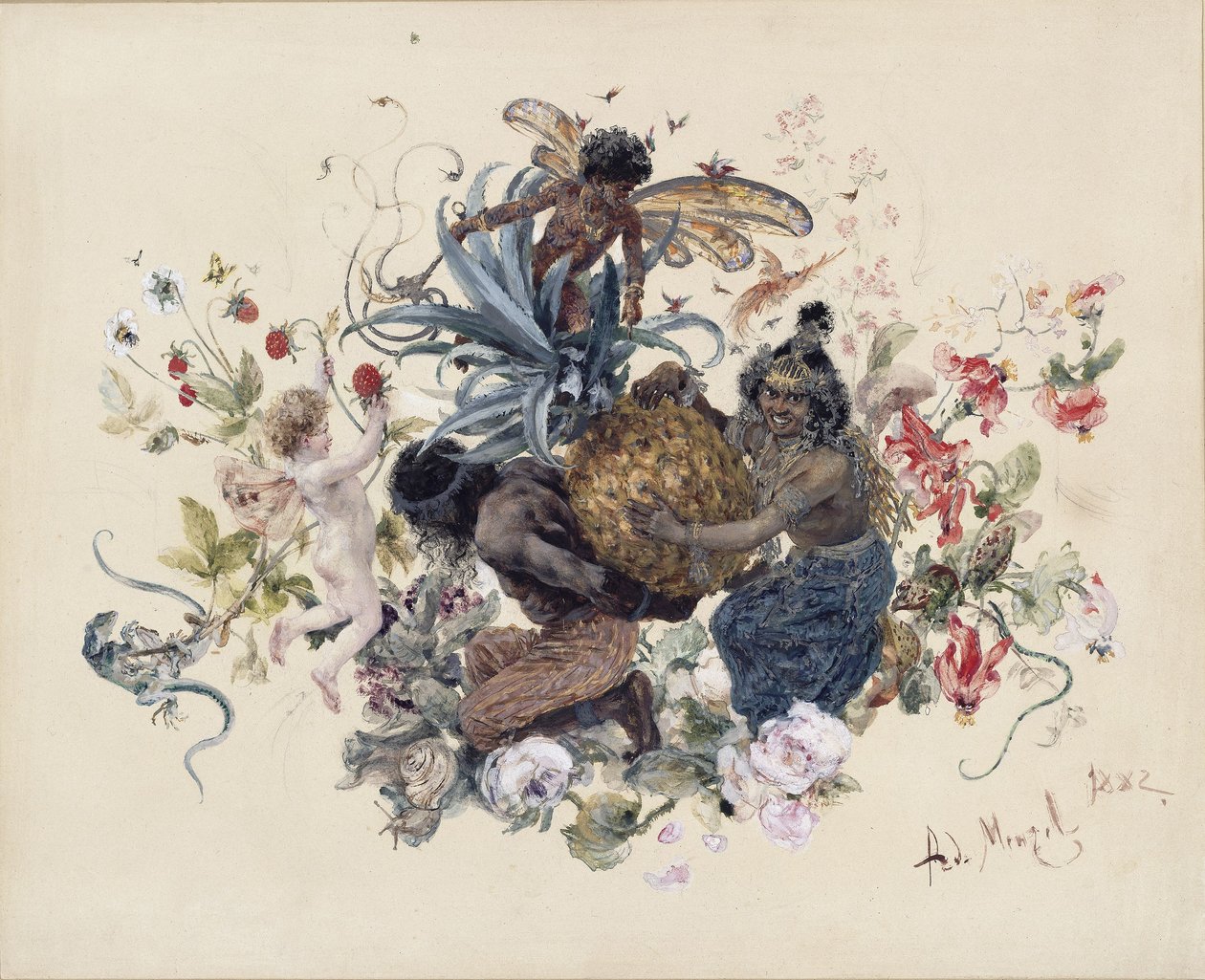 Vaisselle de table : Coupe à fruits - Adolph Menzel