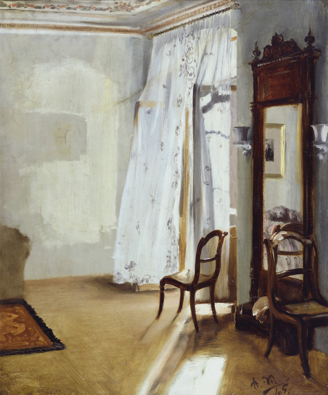 La chambre avec balcon - Adolph Menzel