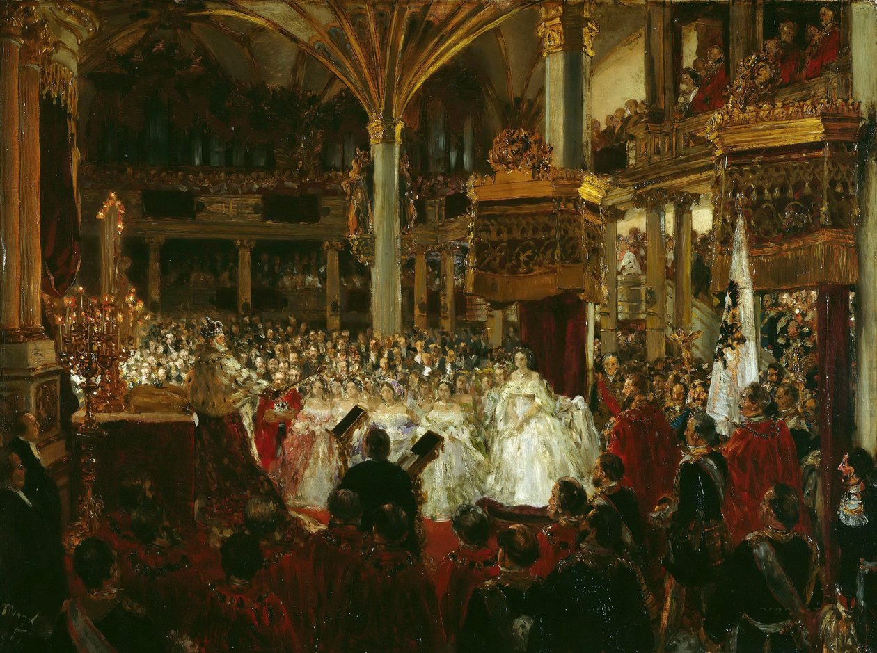 Le Couronnement de Guillaume Ier comme roi de Prusse au château de Königsberg en 1861, 1861 - Adolph Menzel