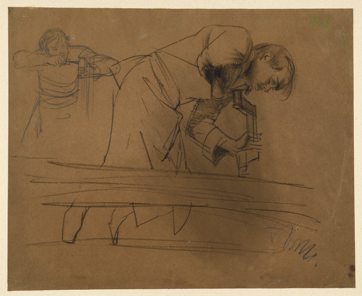 Menuisier travaillant avec une perceuse et un ciseau - Adolph Menzel